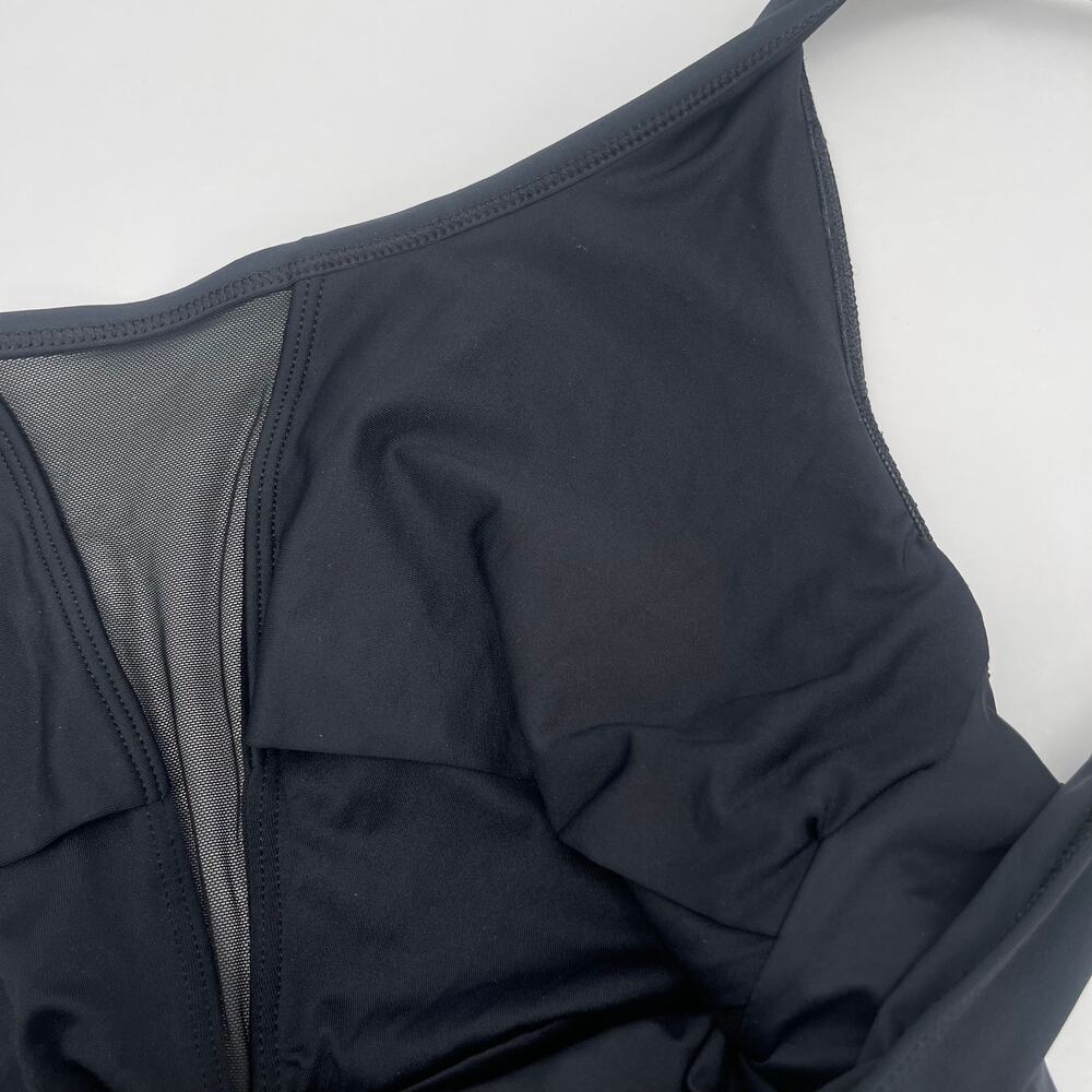 LA BLANCA Swimsuit Size 8 Black NWT Mesh Inset Cutout Swim Low Back Beach resort - Picture 9 of 16